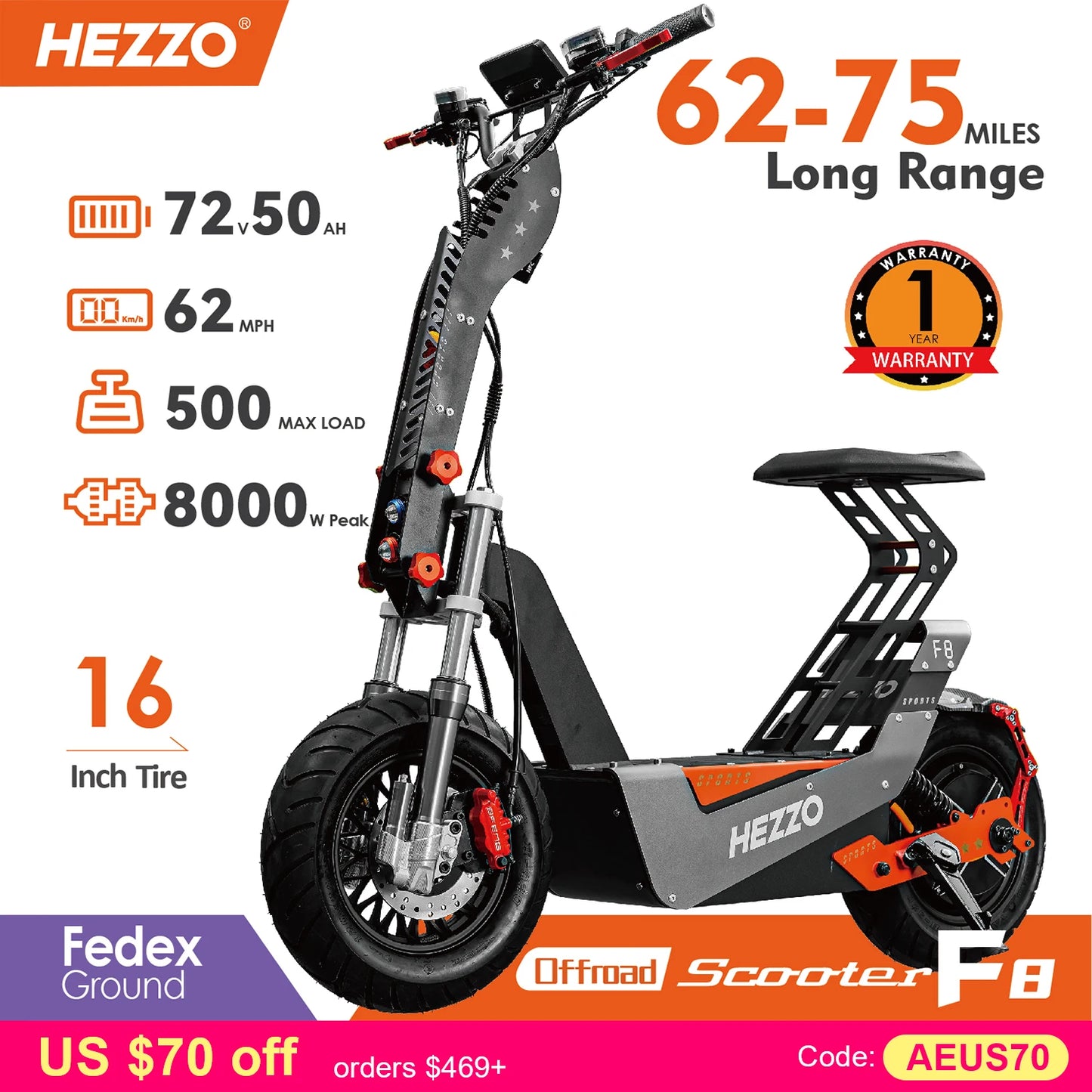 HEZZO F8 Electric Scooter